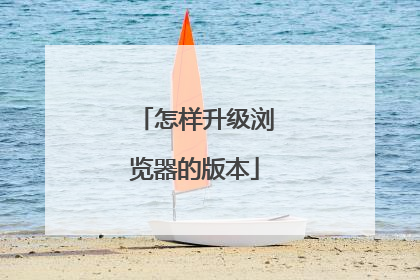 怎样升级浏览器的版本