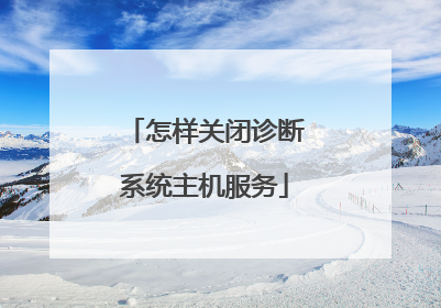 怎样关闭诊断系统主机服务