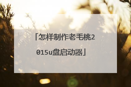 怎样制作老毛桃2015u盘启动器