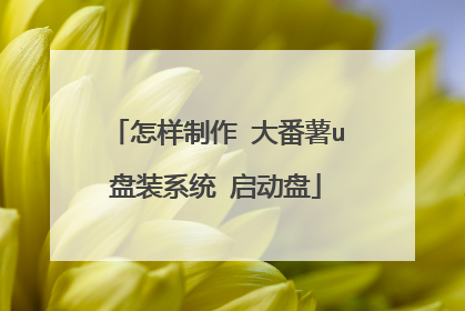 怎样制作 大番薯u盘装系统 启动盘