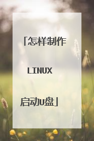 怎样制作LINUX启动U盘