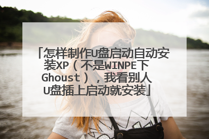 怎样制作U盘启动自动安装XP(不是WINPE下Ghoust),我看别人U盘插上启动就安装
