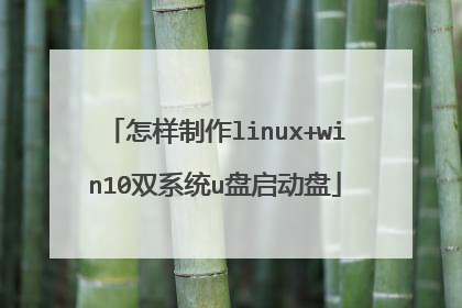 怎样制作linux+win10双系统u盘启动盘