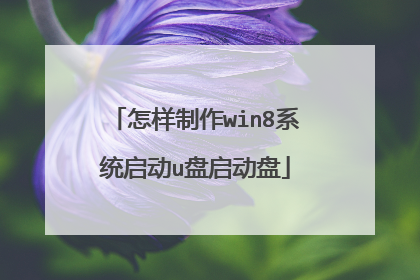 怎样制作win8系统启动u盘启动盘