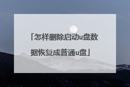 怎样删除启动u盘数据恢复成普通u盘