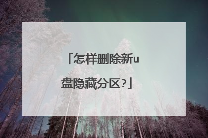 怎样删除新u盘隐藏分区?