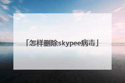 怎样删除skypee病毒