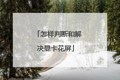 怎样判断和解决显卡花屏