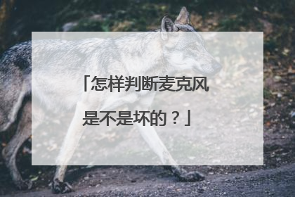 怎样判断麦克风是不是坏的?
