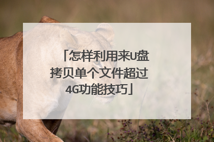 怎样利用来U盘拷贝单个文件超过4G功能技巧