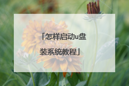 怎样启动u盘装系统教程