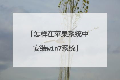 怎样在苹果系统中安装win7系统