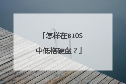 怎样在BIOS中低格硬盘？