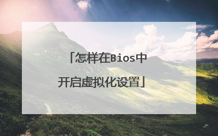 怎样在Bios中开启虚拟化设置