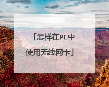 怎样在PE中使用无线网卡