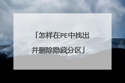 怎样在PE中找出并删除隐藏分区