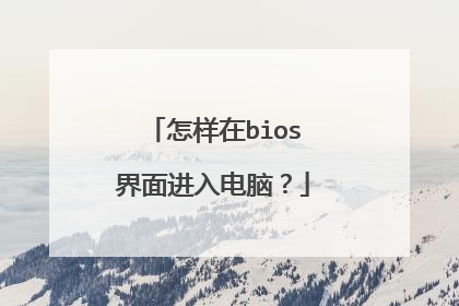 怎样在bios界面进入电脑?