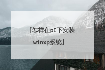 怎样在pE下安装winxp系统
