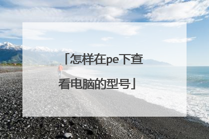 怎样在pe下查看电脑的型号