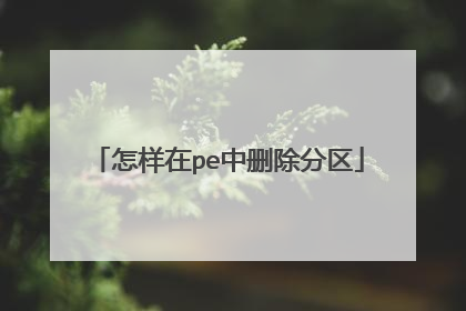 怎样在pe中删除分区