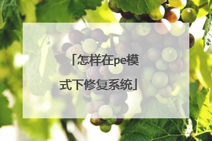 怎样在pe模式下修复系统