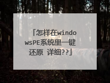怎样在windowsPE系统里一键还原 详细??