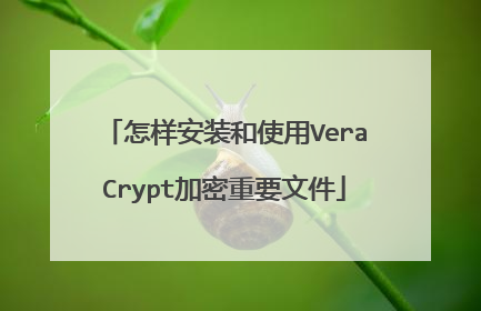怎样安装和使用VeraCrypt加密重要文件