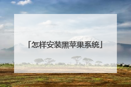怎样安装黑苹果系统