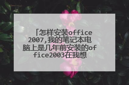 怎样安装office2007,我的笔记本电脑上是几年前安装的office2003在我想换成2007,我的u盘里有序列号咋装?