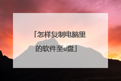 怎样复制电脑里的软件至u盘