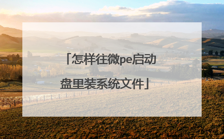 怎样往微pe启动盘里装系统文件