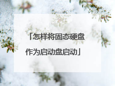 怎样将固态硬盘作为启动盘启动