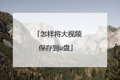 怎样将大视频保存到u盘