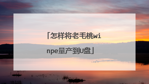 怎样将老毛桃winpe量产到U盘
