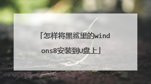 怎样将黑鲨里的windons8安装到U盘上