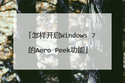 怎样开启Windows 7的Aero Peek功能