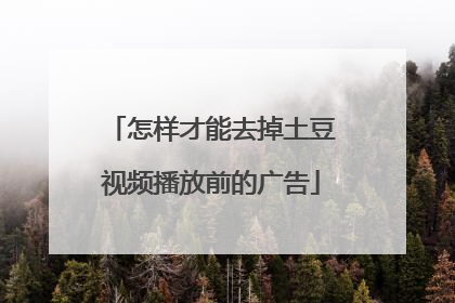 怎样才能去掉土豆视频播放前的广告