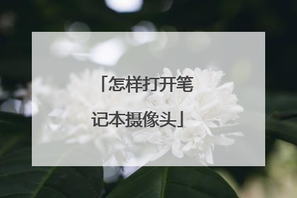 怎样打开笔记本摄像头