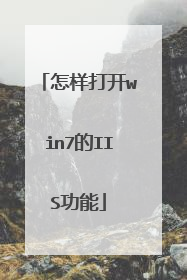 怎样打开win7的IIS功能