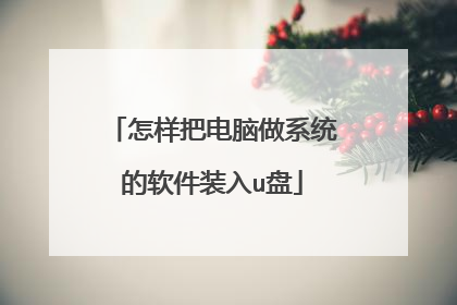 怎样把电脑做系统的软件装入u盘