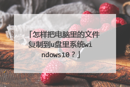 怎样把电脑里的文件复制到u盘里系统windows10？
