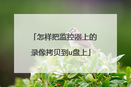 怎样把监控器上的录像拷贝到u盘上