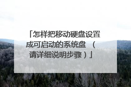 怎样把移动硬盘设置成可启动的系统盘 (请详细说明步骤)