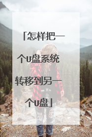 怎样把一个U盘系统转移到另一个U盘