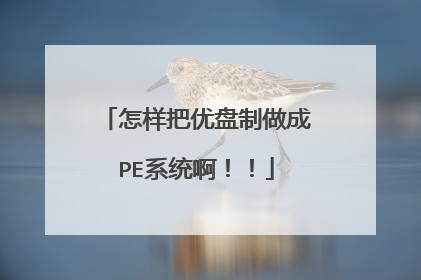 怎样把优盘制做成PE系统啊!!
