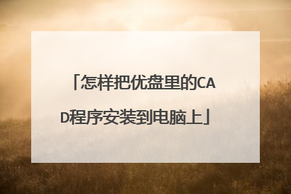 怎样把优盘里的CAD程序安装到电脑上