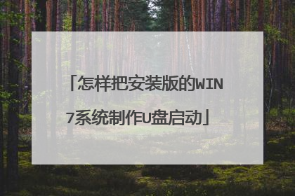 怎样把安装版的WIN7系统制作U盘启动