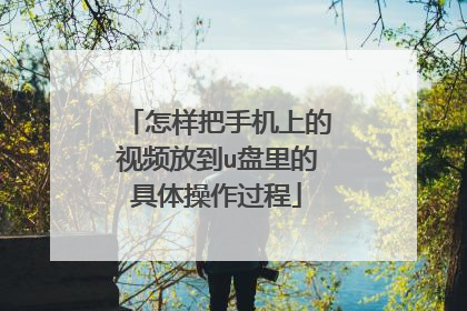 怎样把手机上的视频放到u盘里的具体操作过程