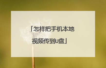 怎样把手机本地视频传到U盘