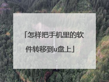 怎样把手机里的软件转移到u盘上